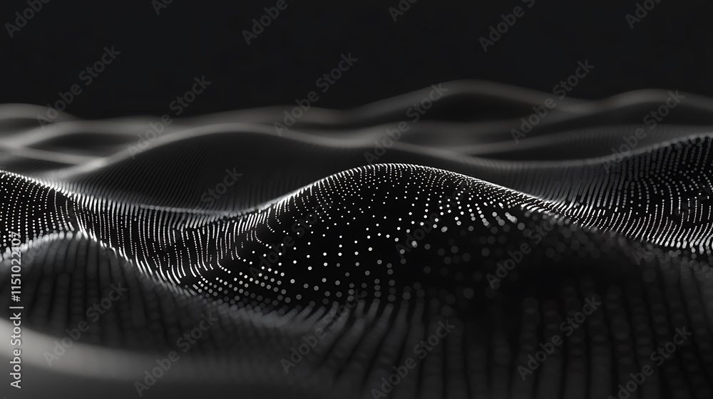 Poster dark wavy dot pattern.