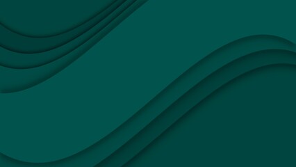 Abstract dark green background with multi-layered gradient waves. Suitable for banners, product designs, cards, covers, presentations, etc.