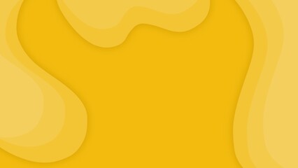 Abstract bright yellow background featuring layered curved paper cut shapes. Suitable for banners, product designs, cards, covers, presentations, etc.