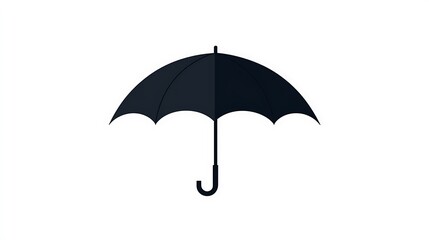 Fototapeta premium Open black umbrella isolated on white.