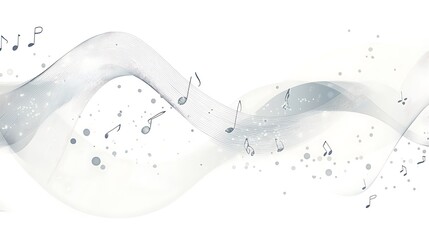 Wavy music notes, white backdrop.