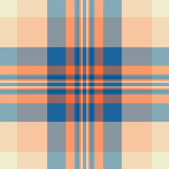 Calm texture vector seamless, commerce background pattern textile. Invitation plaid fabric check tartan in pastel and orange colors.
