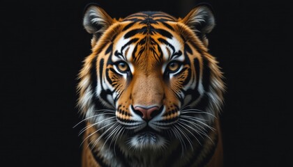 Fototapeta premium Close-up of a tiger's intense gaze.