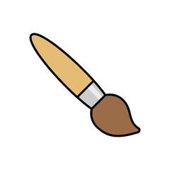 Vector Cartoon Paintbrush Flat Design Illustration