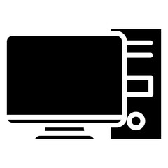 Computer Glyph Icon, Black And White Glyph Icon Symbol