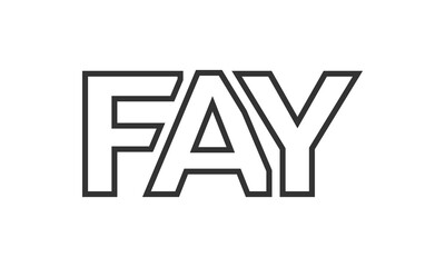 FAY logo design template with strong and modern bold text. Initial based vector logotype featuring simple and minimal typography. Trendy company identity.