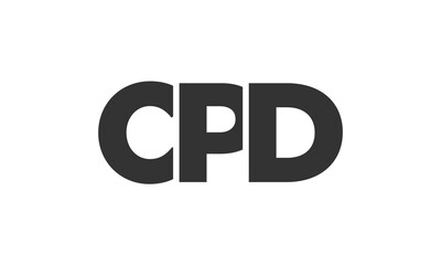CPD logo design template with strong and modern bold text. Initial based vector logotype featuring simple and minimal typography. Trendy company identity.