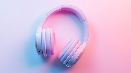 Obraz premium Pink blue headphones on white.