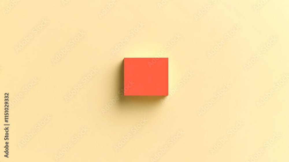 Poster isolated red cube.