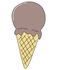 Delicious and sweet ice cream cones to welcome the summer, kids like to eat,  elements drawing vector, isolated illustration