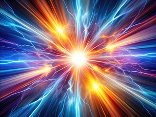 High Energy Density, Power, Electricity,  Long Exposure Photography, Abstract Energy, Light Streaks, White Background