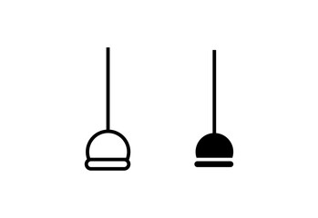 Plunger icon set isolated on white