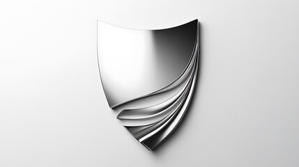 Silver metal shield.