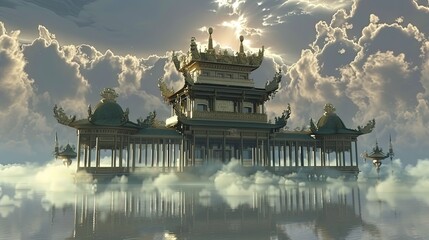 Fototapeta premium Dreamstime Art prints chinese temple fantasy background