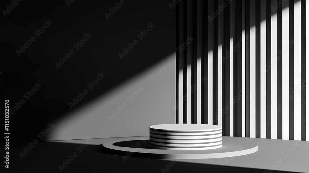 Poster minimalist stage with light.