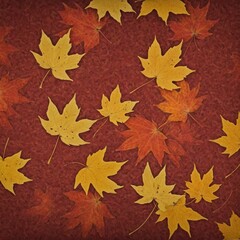 Obraz premium Autumn maple leaves blowing in the air. Movement and natural flow with isolated 
