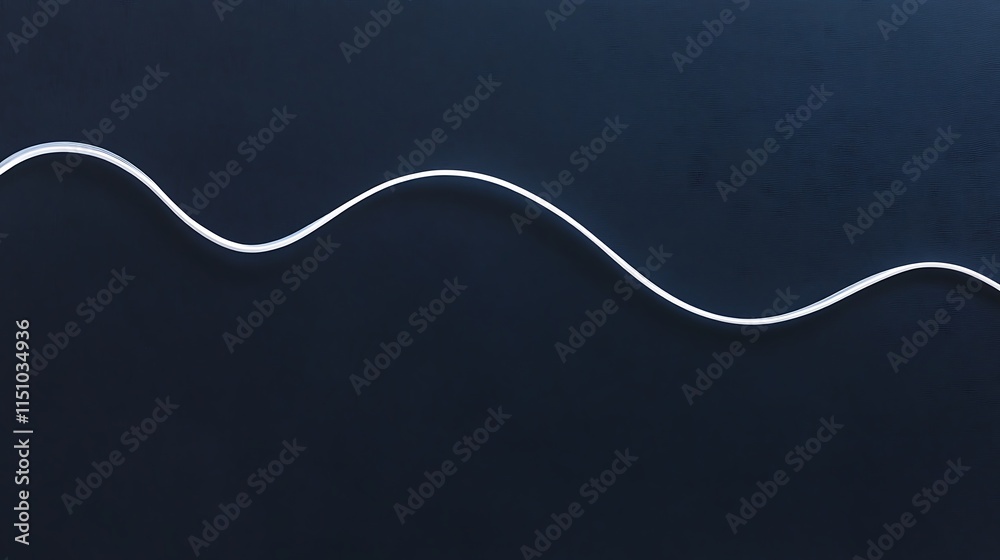 Poster white curved line on dark background.