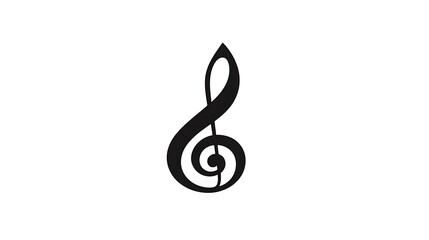Obraz premium Black treble clef on white.