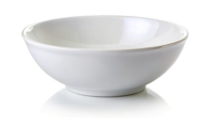 Empty white ceramic bowl isolated on white background