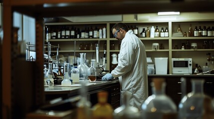 Scientist Working in a Laboratory Setting