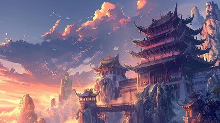 Adobe stock Art prints chinese temple fantasy