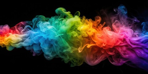 Obraz premium Colorful smoke swirling on background, vibrant, vibrant, abstract, haze, texture, movement, flowing, colorful,dynamic