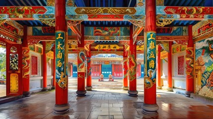 Fototapeta premium Digital painting Art prints chinese temple fantasy