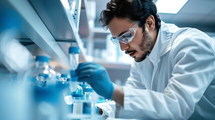 Laboratory Researcher Working on Scientific Experiment