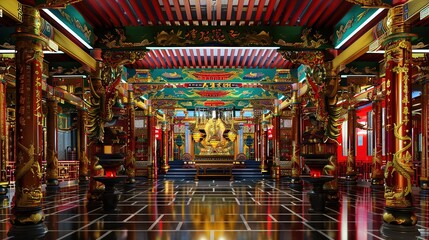 Digital painting Art prints chinese temple fantasy