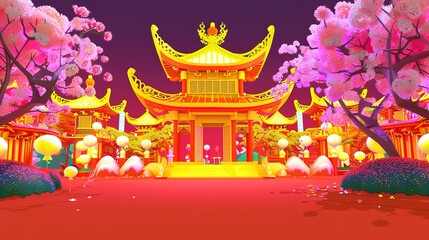 Fototapeta premium Dreamstime Oriental chinese temple fantasy backgrou