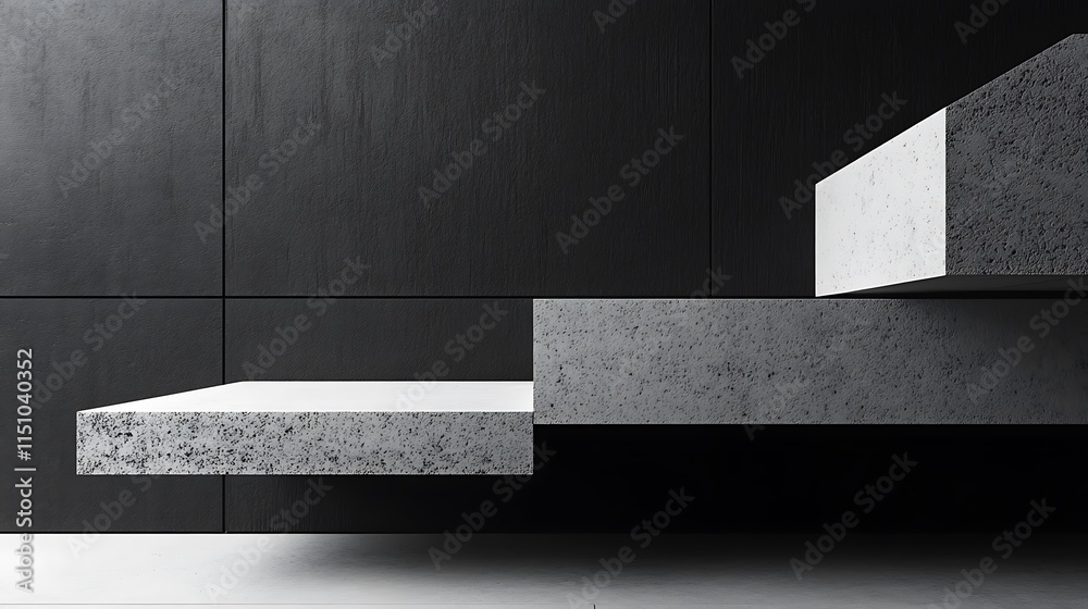 Poster minimalist concrete step display.