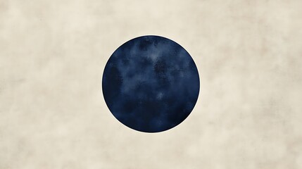 Dark blue watercolor circle on parchment.