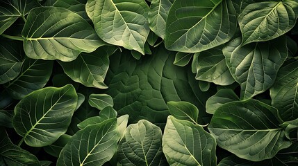Fototapeta premium Lush Green Leaves Surrounding a Central Space