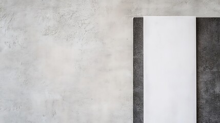 Paper on grey wall.