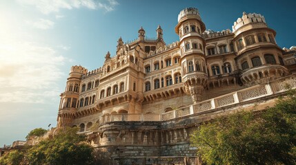 Obraz premium Majestic Palace of Rajasthan: Architectural Marvel