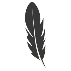 Obraz premium Black Silhouette of Curved Feather. Vector Illustration Design.