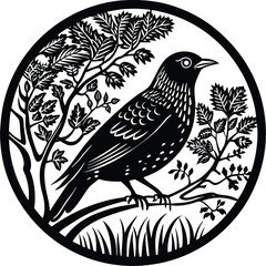 Obraz premium Martin vector silhouette, isolated white background