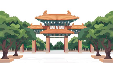 Fototapeta premium Architecture Oriental chinese temple fantasy