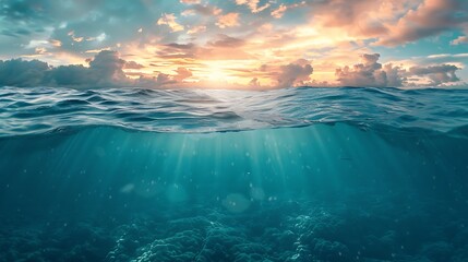 Serene Ocean Sunset with Vibrant Sky Reflections