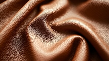 Wrinkled, brown leather.