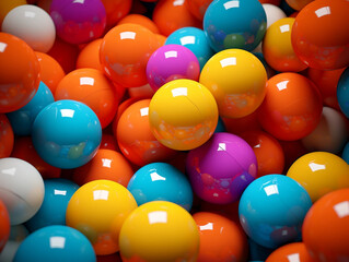 Vibrant Close-up of Colorful Balls 