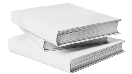 Blank White Books Stacked, Education, Reading, Knowledge, Literature on transparent background