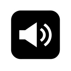 Minimalist speaker volume icon with sound waves, designed for audio and media applications. Clean vector illustration isolated on a white background.