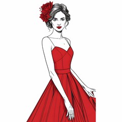 このイラストには、洗練された緑色のトレンチコートを着た女性が描かれている。コートのダブルボタンとウエストベルトがエレガントなシルエットを強調し、彼女の自信に満ちた表情が都会的な雰囲気を醸し出している。