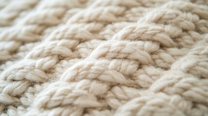 Cream braided knit texture.