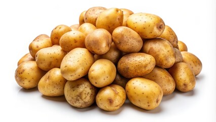 Potatoes isolated on background, potato, vegetable, food, root, raw, organic, fresh, white, peel, ingredient, cooking
