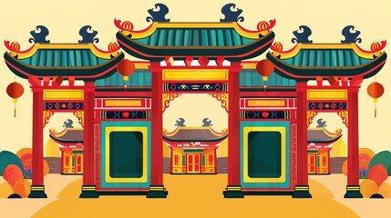 Digital artwork Ancient chinese architecture chinese