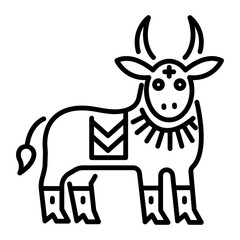 A linear icon of russian animal 