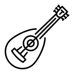 An outline style icon of lute instrument 