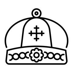 Boyar cap icon in outline style 